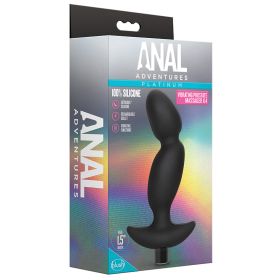 Anal Adventures Platinum Silicone Vibrating Prostate Massager 04ÃŠ-Black