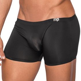 Male Power Seamless Sleek Short w/ Sheer Pouch - Black, M