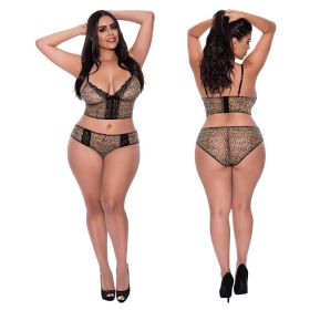 Magic Silk Bra & Hipster Panty - Leopard, One Size Plus