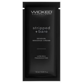 Wicked Sensual Massage Cream-Stripped + Bare Unscented 10ml Foil
