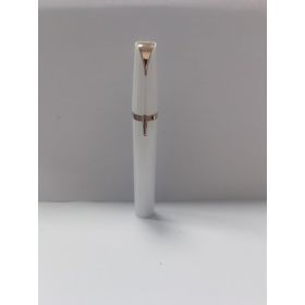 Mini Electric Eyebrow Trimmer Lipstick Brows Pen Hair Remover Painless Razor Epilator with LED Light (Option: White-Battery)